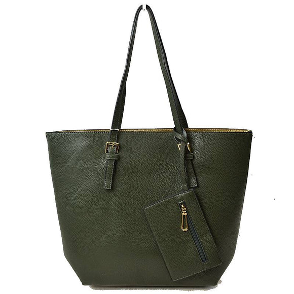 Market tote with pouch - olive