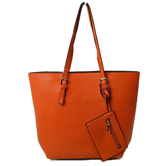 Market tote with pouch - orange
