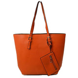 Market tote with pouch - orange