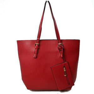 Market tote with pouch - red