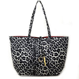 Reversible leopard tote bag - black red