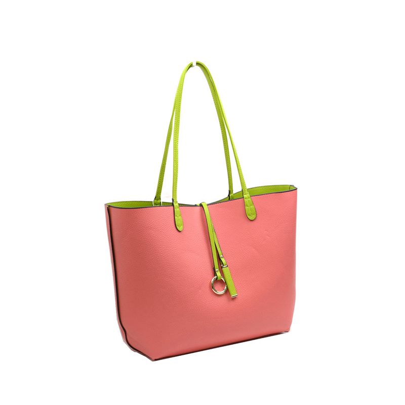 Pink and green tote bags best sale