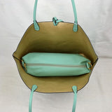 Reversible tote bag - green & pink