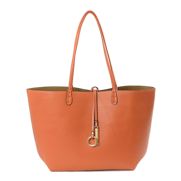 Reversible tote bag - orange & brown