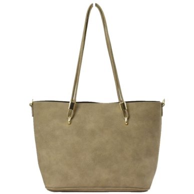 Long handle tote with pouch - khaki