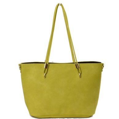 Long handle tote with pouch - yellow