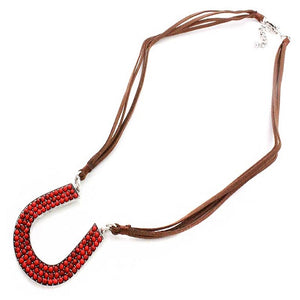 Horseshoe necklace set - coral