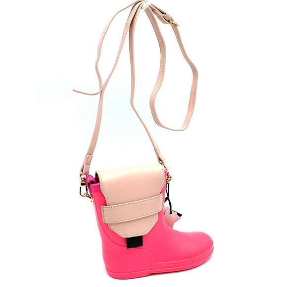 Rain boots crossbody bag - pink