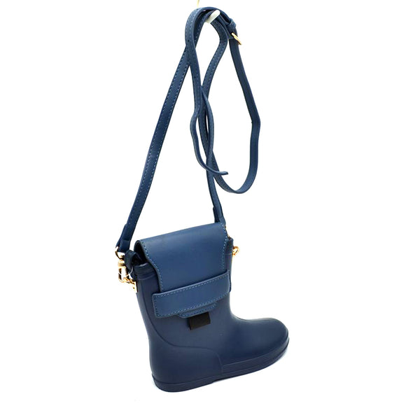 Rain boots crossbody bag - navy blue