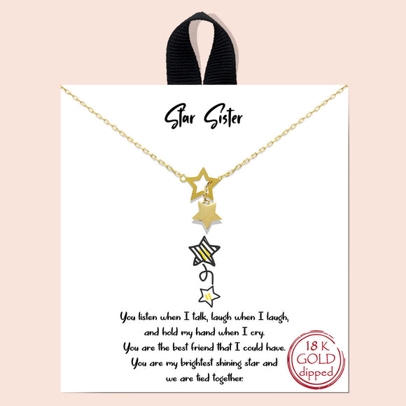 Star sister necklace - gold