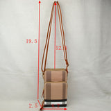 Plaid pattern crossbody bag - burgundy/brown