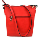 Front zip & tassel crossbody bag - red