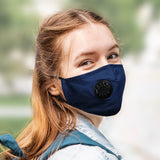 Cotton mask with breathing valve - khaki