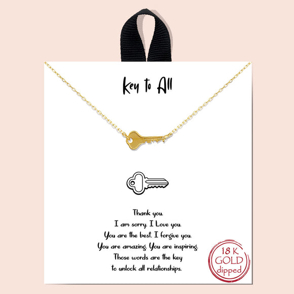 Key to All necklace - gold