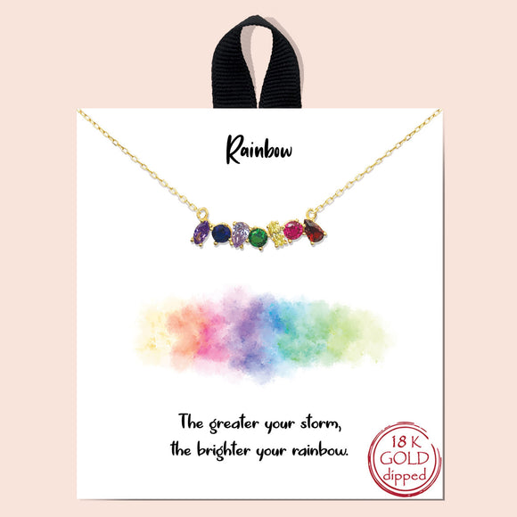 Rainbow necklace - gold