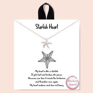 Starfish Heart - silver