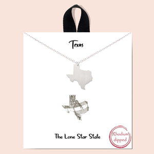 0.75" Texas state map - silver