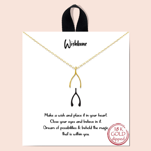 Wishbone necklace - gold