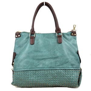 Weaving detail tote - blue