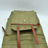 Belted foldover backpack - denim