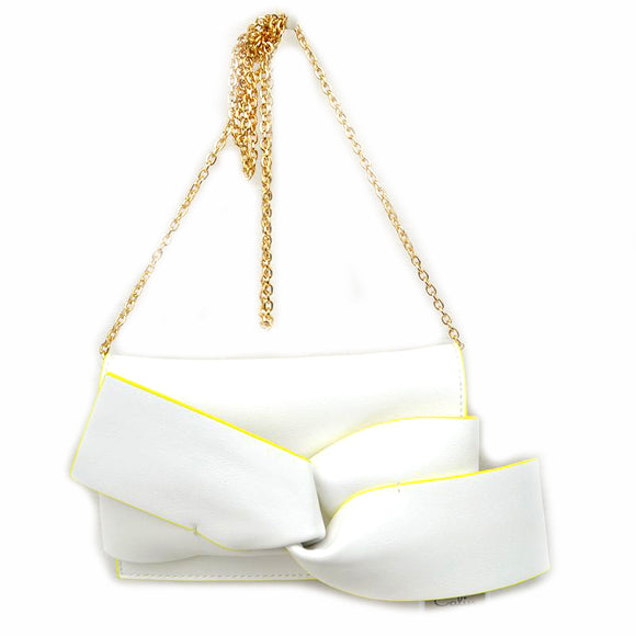 Knotted leather crossbody bag - white
