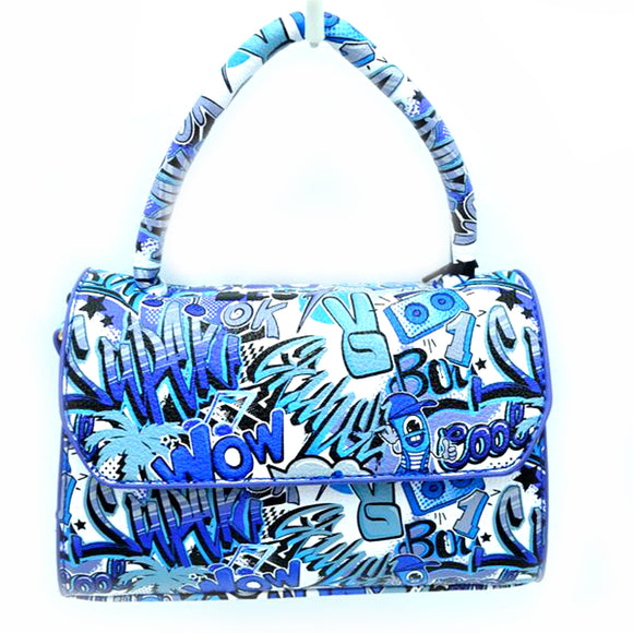Graffiti mini crossbody bag - blue
