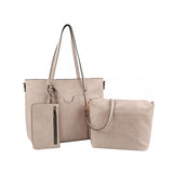 Front pocket tote & pouch set - nude