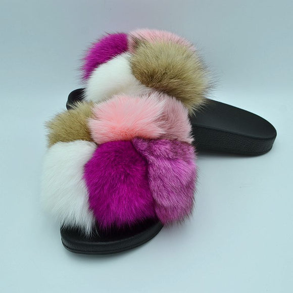 Fur slipper - multi 12