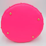 Round barrel tote - neon yellow