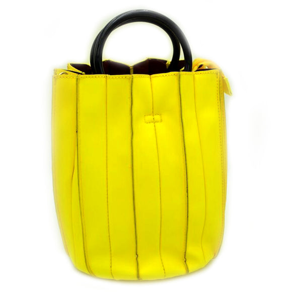 Round barrel tote - neon yellow