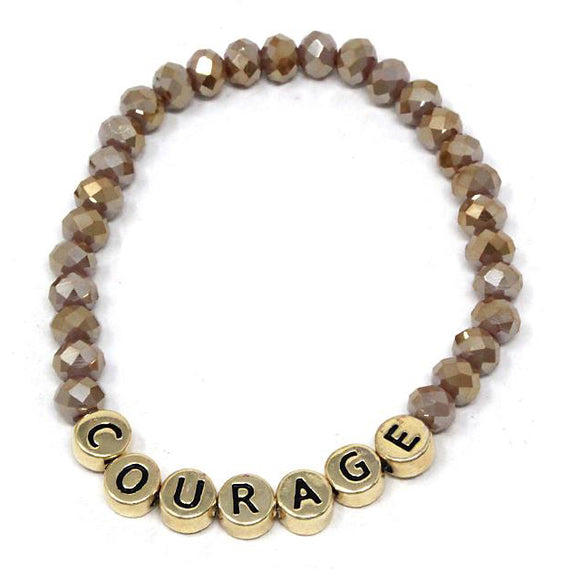[6PC SET] Courage glass bead bracelet - brown