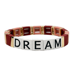 [ 3PC ] Dream color block bracelet - multi red
