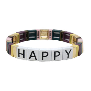 [ 3PC ] Happy color block bracelet - PPMT