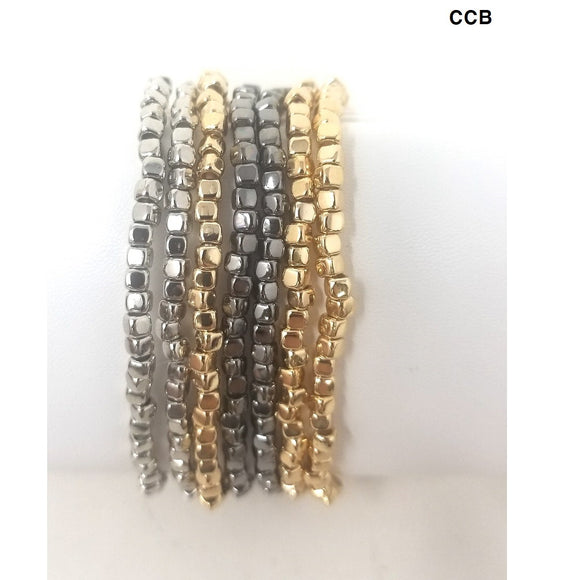 [2 PC] 7 mix ccb multi strand bracelet