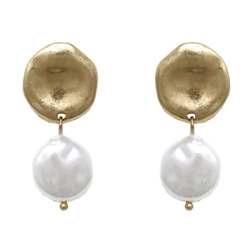 Fresh water pearl earring - gold