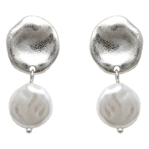 Fresh water pearl earring - silver