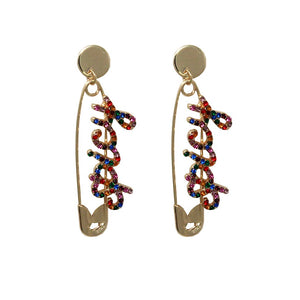 [12 PC] Safety pin earring - spicy