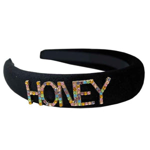 HONEY rhinestone headband - black multi