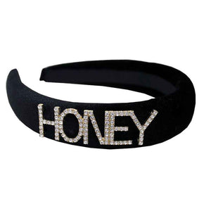 HONEY rhinestone headband - black clear