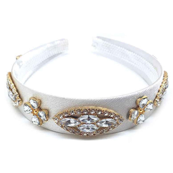 Embellished headband - white