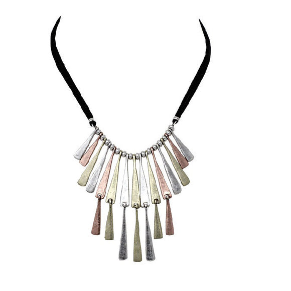 Tribal multi tone necklace set