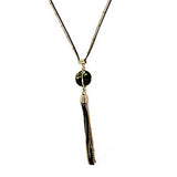 Abalone w/ metal tassel necklace set - gold