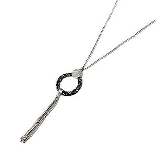 Round w/ tassel necklace set - silver