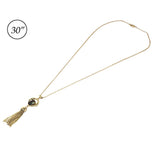 Abalone w/ tassel necklace set - gold