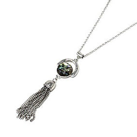 Abalone w/ tassel necklace set - silver