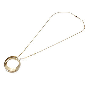 Twist circle pendant necklace set - gold
