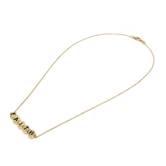 Inspirational necklace set - faith - gold