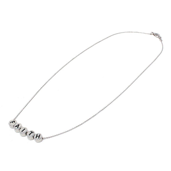Inspirational necklace set - faith - silver