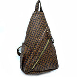 Monogram pattern sling pack - brown