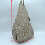 Monogram pattern sling pack - natural